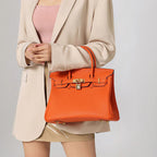 Women’s Genuine Leather Top Handle Handbags – 30CM
