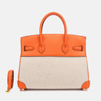 Women’s Two Tone Leather & Canvas Top Handle Bags
