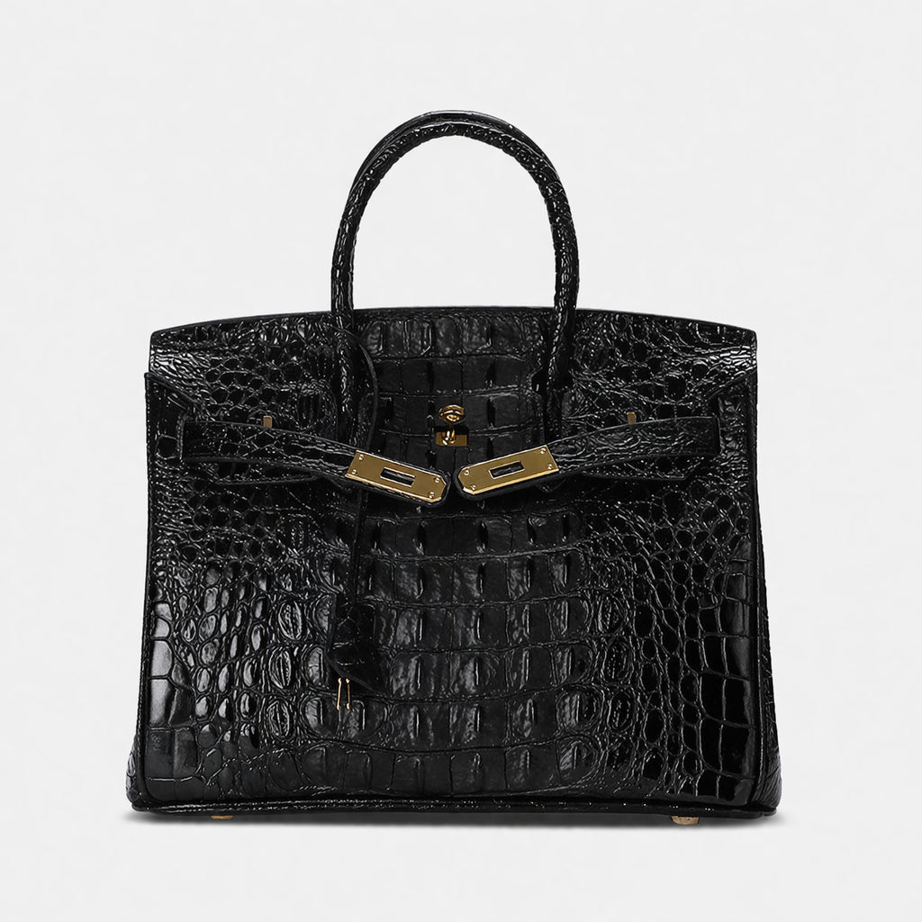 Women’s Alligator Print Top Handle Bags in Split Leather
