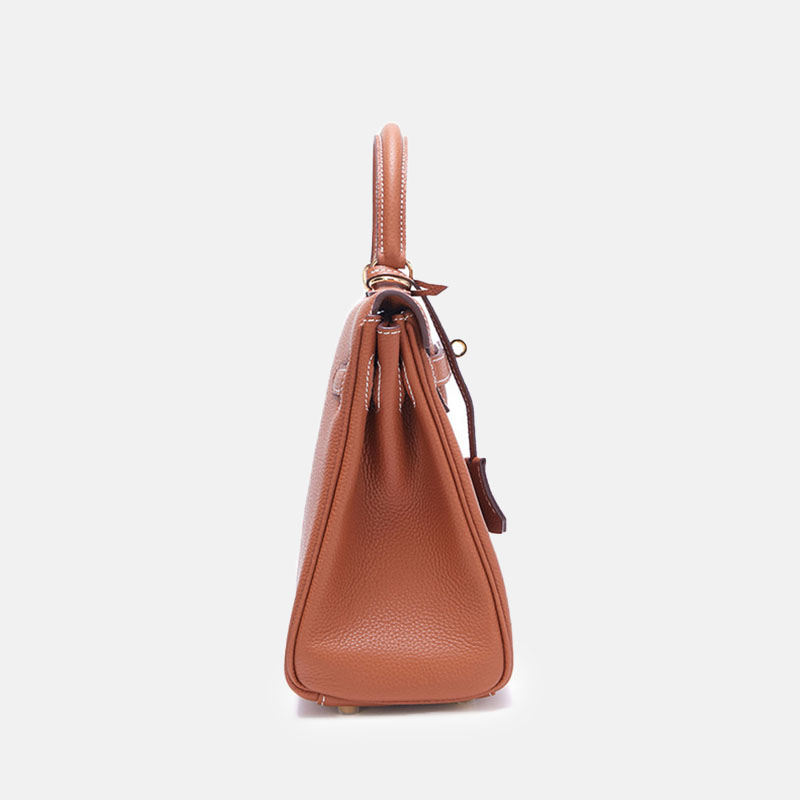 Women’s Lychee Grain Top Handle Bag in Full Grain Leather