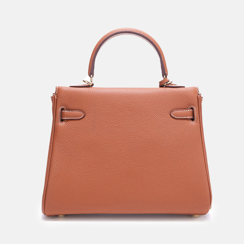 Women’s Lychee Grain Top Handle Bag in Full Grain Leather