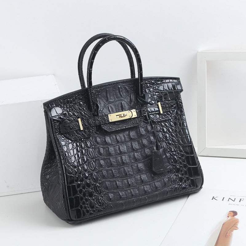 Women’s Alligator Print Top Handle Bags in Split Leather