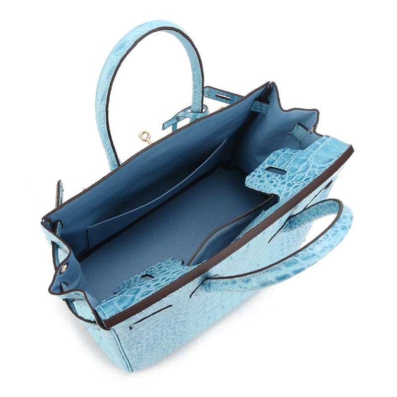 Women’s Alligator Print Top Handle Bags in Split Leather
