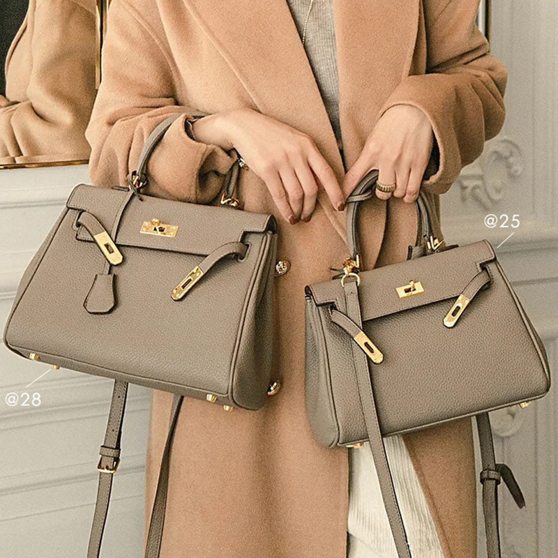 Women’s Lychee Grain Top Handle Bag in Full Grain Leather