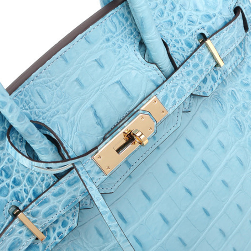 Women’s Alligator Print Top Handle Bags in Split Leather