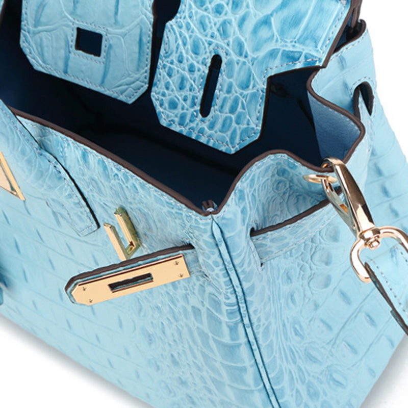 Women’s Alligator Print Top Handle Bags in Split Leather