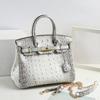 Women’s Alligator Print Top Handle Bags in Split Leather