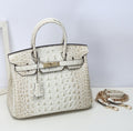 Women’s Alligator Print Top Handle Bags in Split Leather