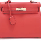Women’s Lychee Grain Top Handle Bag in Full Grain Leather