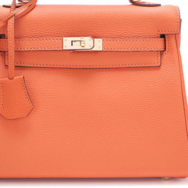 Women’s Lychee Grain Top Handle Bag in Full Grain Leather