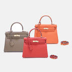 Women’s Lychee Grain Top Handle Bag in Full Grain Leather