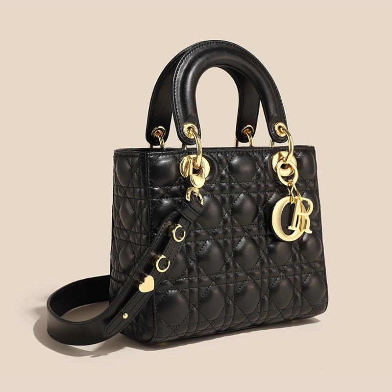 Women’s Small Quilted Minimalist Shoulder Handbag In Gold Hardware