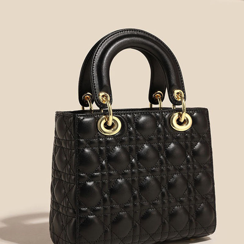 Women’s Small Quilted Minimalist Shoulder Handbag In Gold Hardware