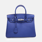 Women’s Full-Grain Leather Top Handle Bag In Silver Lock Closure
