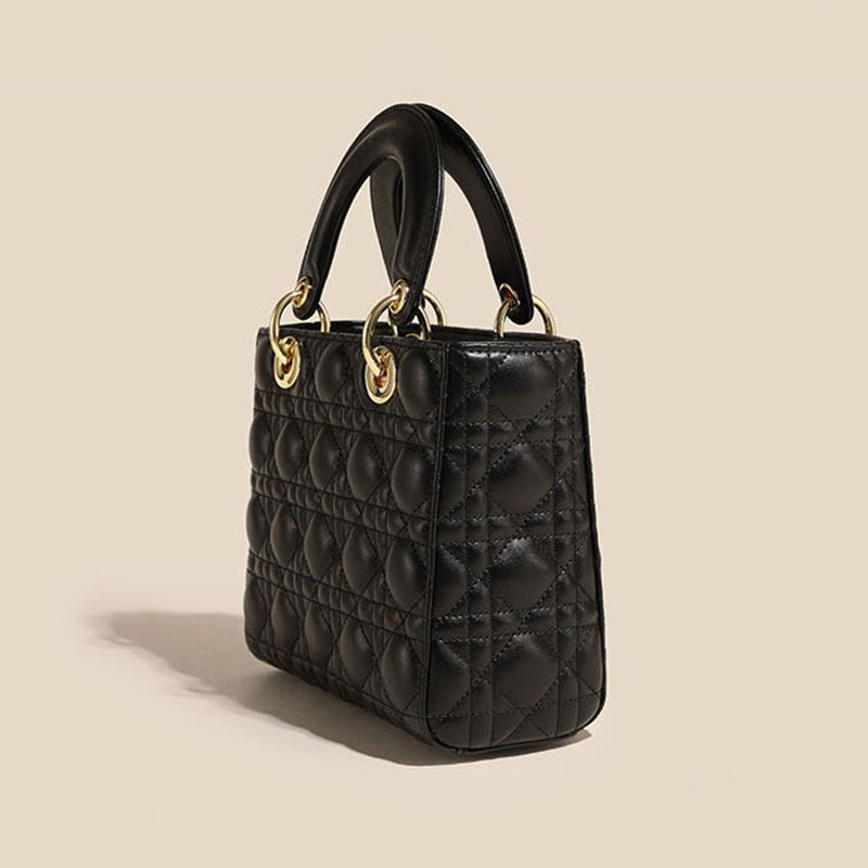 Women’s Small Quilted Minimalist Shoulder Handbag In Gold Hardware