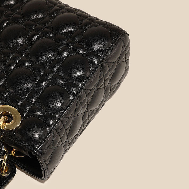Women’s Small Quilted Minimalist Shoulder Handbag In Gold Hardware