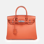 Women’s Full-Grain Leather Top Handle Bag In Silver Lock Closure