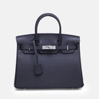 Women’s Full-Grain Leather Top Handle Bag In Silver Lock Closure