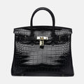 Women’s Smooth Croc Print Genuine Leather Top Handle Bags