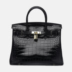 Women’s Smooth Croc Print Genuine Leather Top Handle Bags