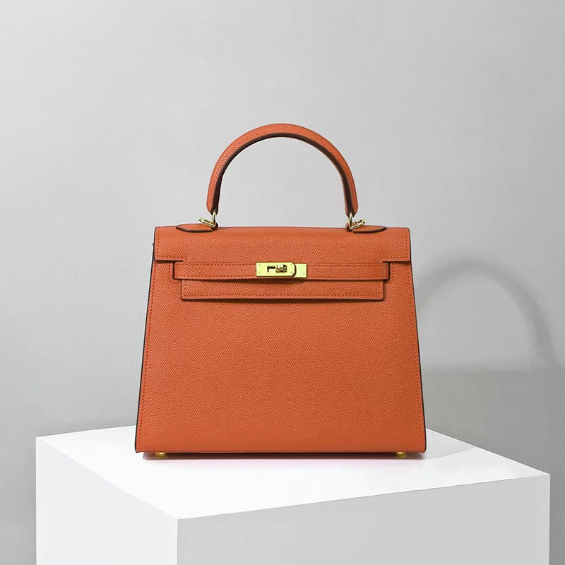 Women’s Epsom Leather Top Handle Bag in Gold Hardware