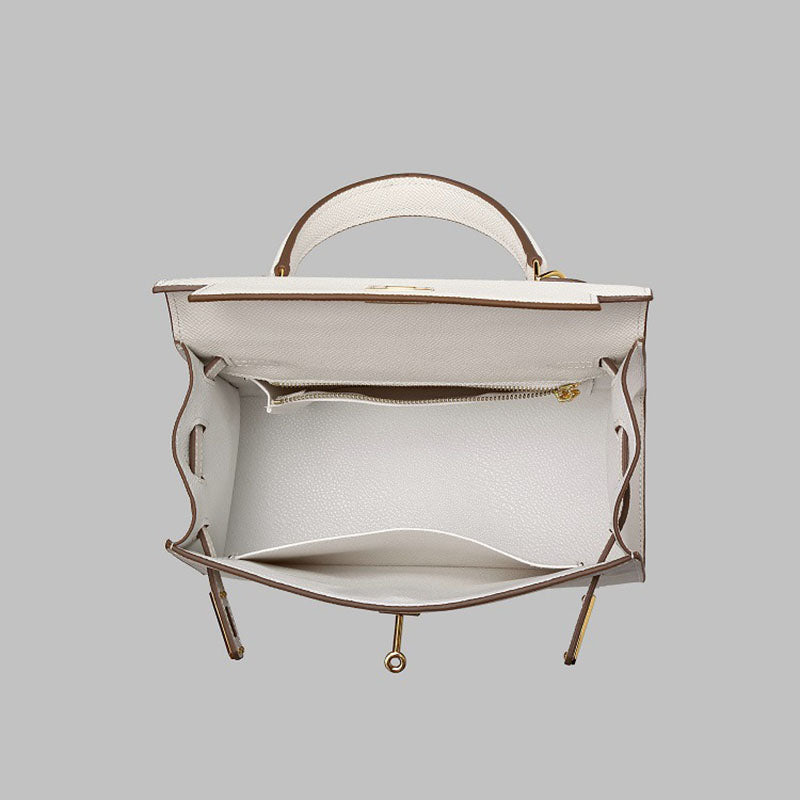 Women’s Epsom Leather Top Handle Bag in Gold Hardware