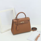 Women’s Epsom Leather Top Handle Bag in Gold Hardware