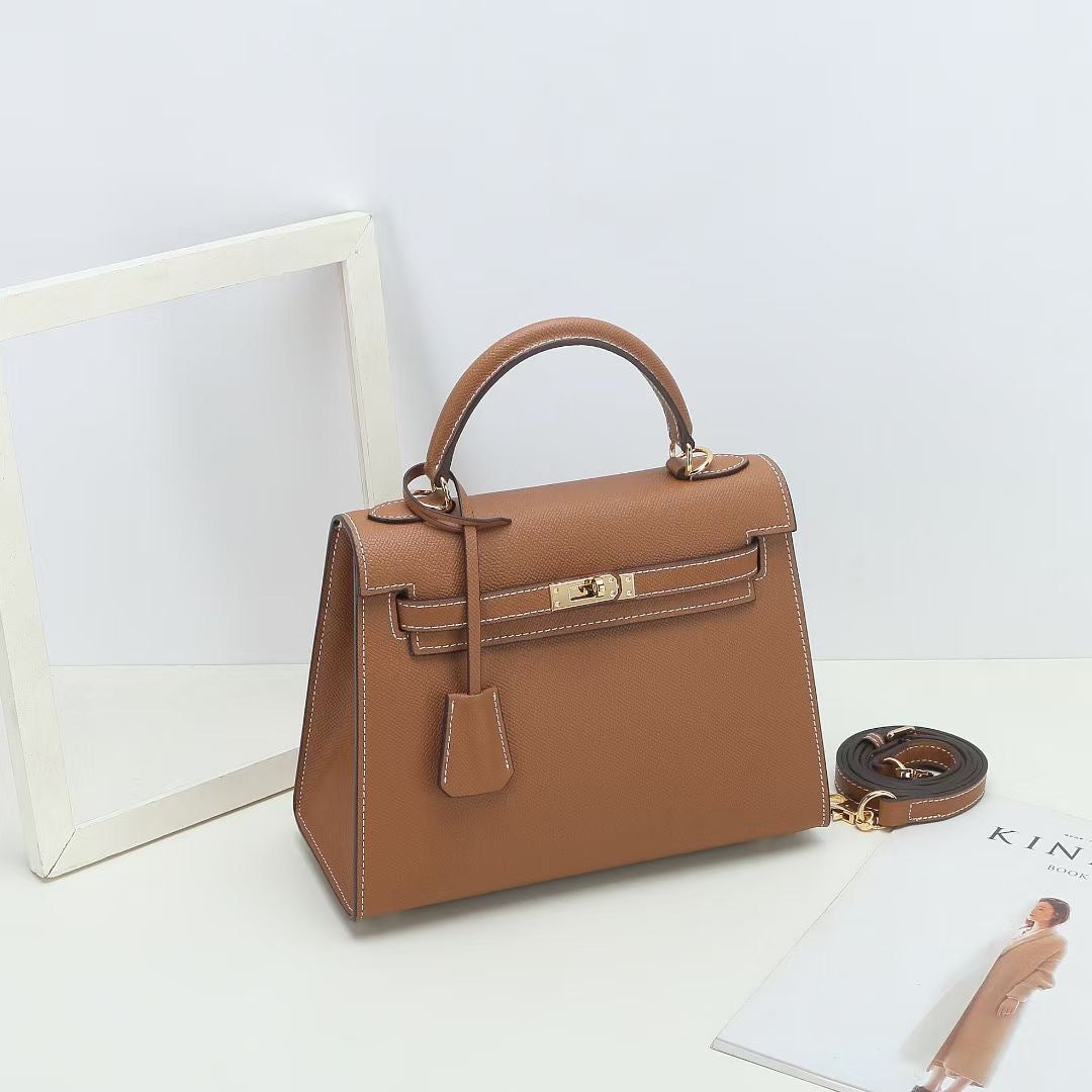 Women’s Epsom Leather Top Handle Bag in Gold Hardware