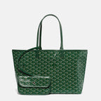 Women’s Split Leather PVC Canvas Geometric Printed Tote Bag
