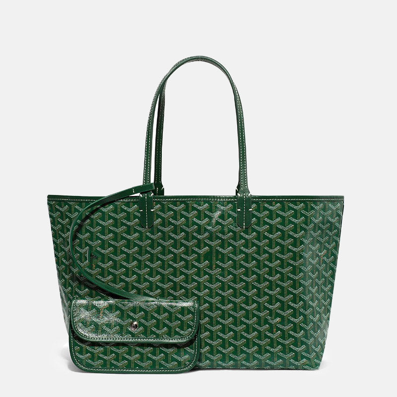 Women’s Split Leather PVC Canvas Geometric Printed Tote Bag