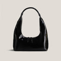 Women’s Hobo Zip Shoulder Bags in Vegan Patent Leather