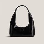 Women’s Hobo Zip Shoulder Bags in Vegan Patent Leather