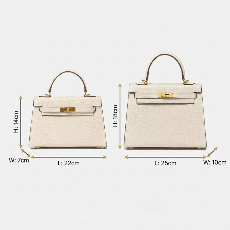 Women’s Top Handle Bags Croc Print Split Leather