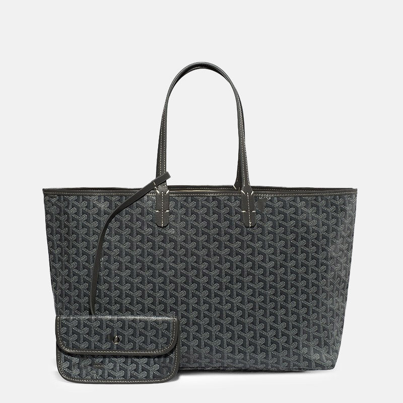 Women’s Split Leather PVC Canvas Geometric Printed Tote Bag