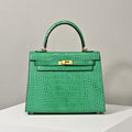 Women’s Top Handle Bags Croc Print Split Leather