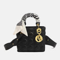 Women’s Mini Vegan Leather Quilted Crossbody Tote Bag