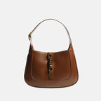 Women’s Vintage Genuine Leather Lock Buckle Saddle Shoulder Crossbody Handbag