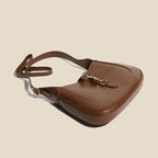 Women’s Vintage Genuine Leather Lock Buckle Saddle Shoulder Crossbody Handbag