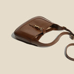 Women’s Vintage Genuine Leather Lock Buckle Saddle Shoulder Crossbody Handbag