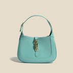 Women’s Vintage Genuine Leather Lock Buckle Saddle Shoulder Crossbody Handbag