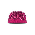 Women’s Mini Woven Evening Clutch Bags in Metallic Vegan Leather
