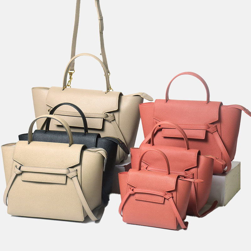 Women’s Split Leather Satchel Bags with Shoulder Strap