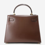 Women’s Vintage Glossy Split Leather Shoulder Strap Top Handle Bag In Gold Hardware