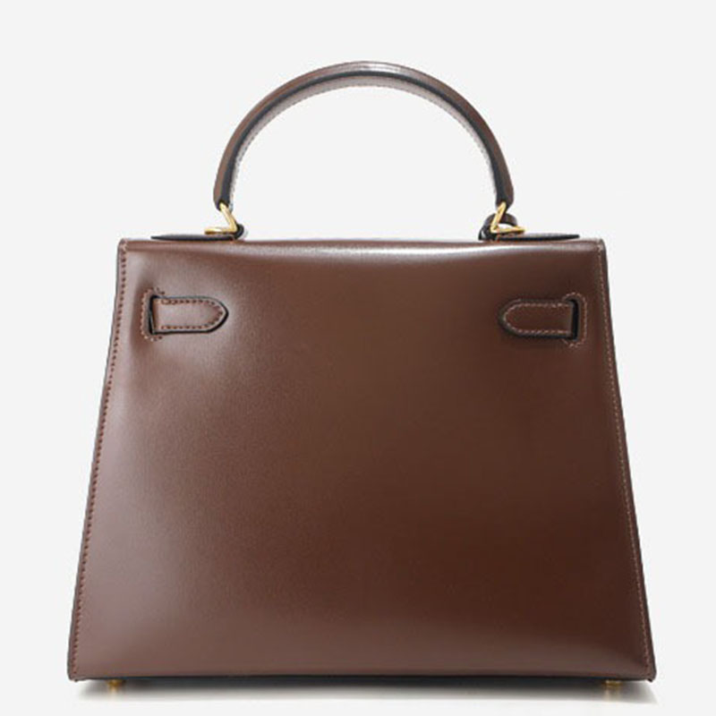Women’s Vintage Glossy Split Leather Shoulder Strap Top Handle Bag In Gold Hardware