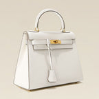 Women’s Vintage Glossy Split Leather Shoulder Strap Top Handle Bag In Gold Hardware