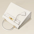 Women’s Vintage Glossy Split Leather Shoulder Strap Top Handle Bag In Gold Hardware