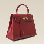 Women’s Vintage Glossy Split Leather Shoulder Strap Top Handle Bag In Gold Hardware