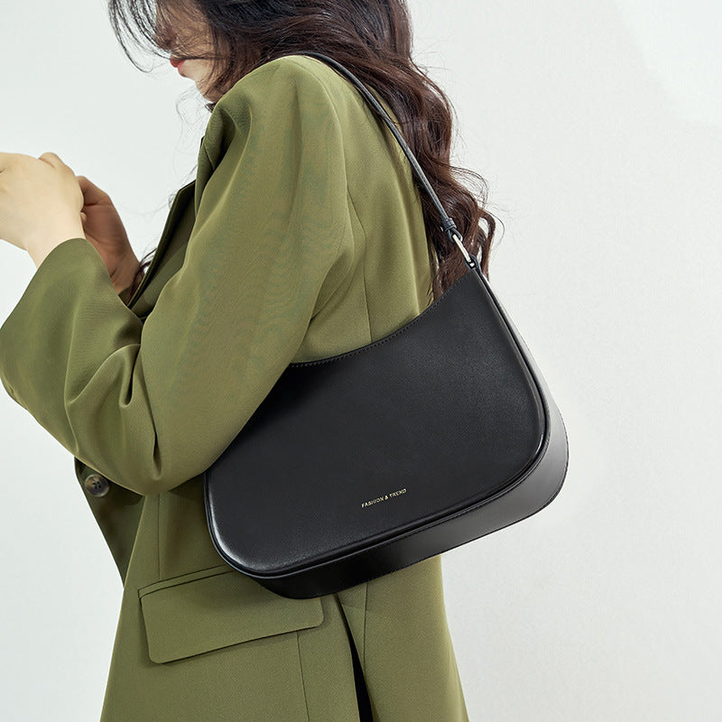 Women’s Leather Shoulder Bag with Magnetic Closure