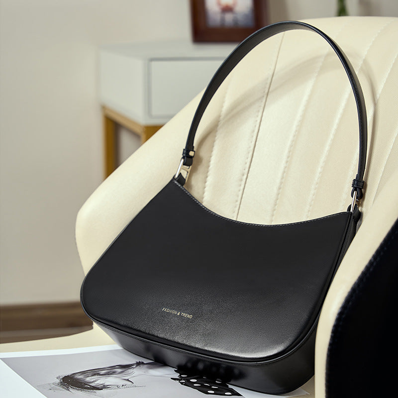 Women’s Leather Shoulder Bag with Magnetic Closure