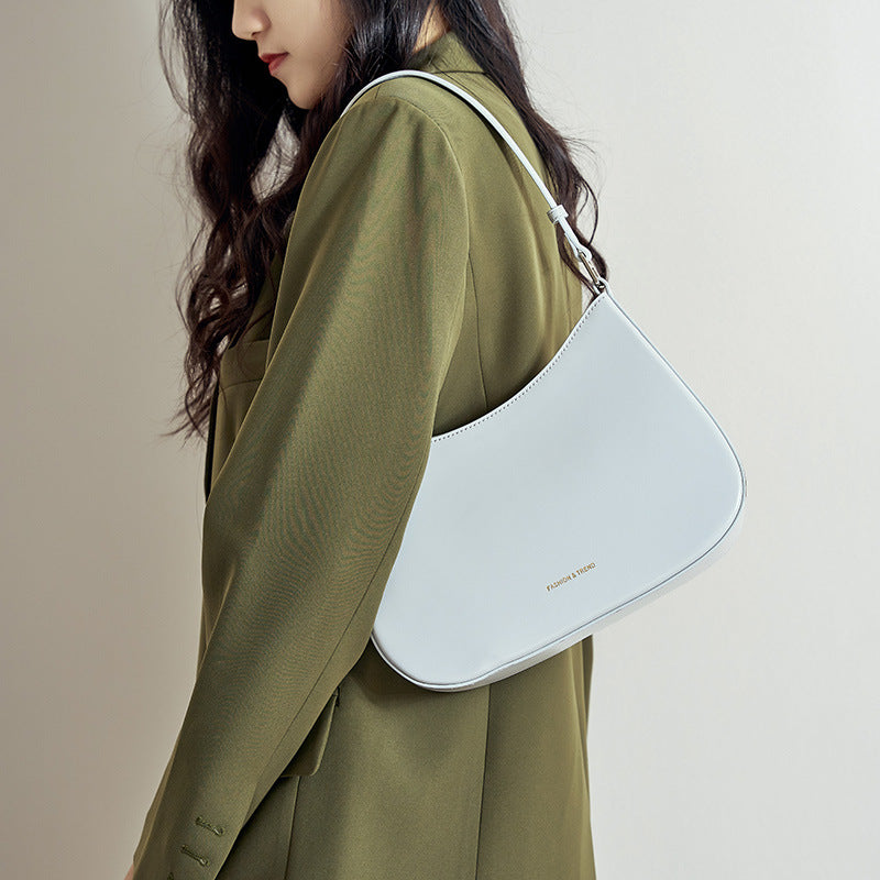 Women’s Leather Shoulder Bag with Magnetic Closure